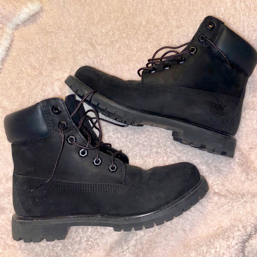 Black Leather Waterproof Timberlands size 8.5